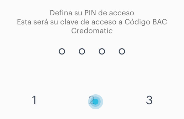 Pide definir un PIN de acceso para la aplicación y vienen debajo los números para seleccionarlos.